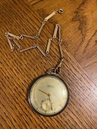 Vintage Gruen Veri - Thin Pocket Watch 15 Jewels Switzerland 10k
