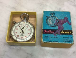 Vintage Hanhart 1 Jewel Shockproof 1/5 Sec Mechanical Stopwatch Great