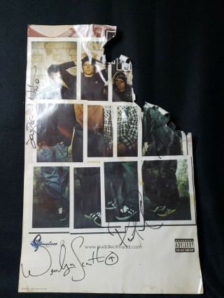 Autographed - 2001 - Puddle Of Mudd Poster - Rough / Recoverable Signatures