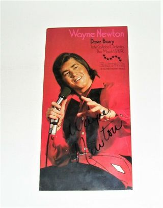 1974 Signed Autograph Wayne Newton Harrah 