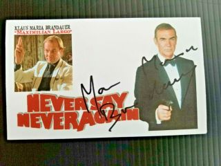 " Never Say Never Again " Klaus Maria Brandauer " Largo " Autographed 3x5 Index Card