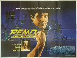Remo: Unarmed And Dangerous 1986 British Quad Cinema Poster Fred Ward