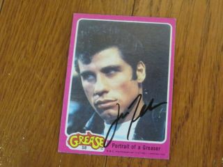 John Travolta Autographed Hand Signed Grease Card