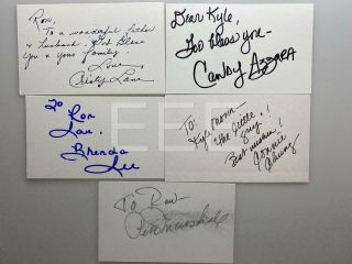 5 Penny Marshall Candy Azzara Cristy Lane Tv Movie Autograph Signature Cards 15f