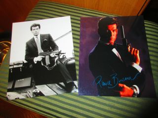 Pierce Brosnan Signed Autographed 8x10 Photo James Bond 007 2 Photos