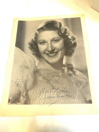 Signed And Inscribed 11 X 9,  B/w Photo Of Joan Davis,  From I Married Joan,
