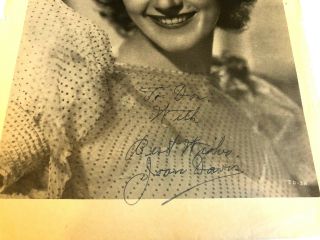 Signed and inscribed 11 x 9,  b/w photo of JOAN DAVIS,  from I MARRIED JOAN, 2