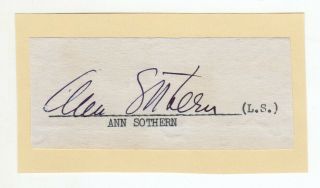 Ann Sothern Cut Signature Autograph Show A Letter To Three Wives Maisie