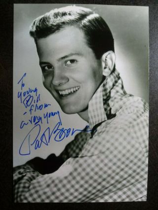 Pat Boone Authentic Hand Signed Autograph 4x6 Photo - Music Legend