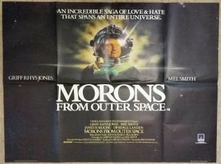 Morons From Outer Space 1985 Uk Quad Cinema Poster Mel Smith,  Griff Rhys Jones