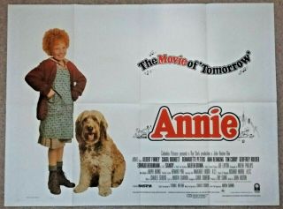 Annie 1982 British Quad Cinema Poster Aileen Quinn,  Sandy