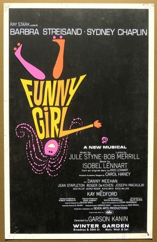 Triton Offers 1964 Broadway Musical Poster Funny Girl Barbra Streisand