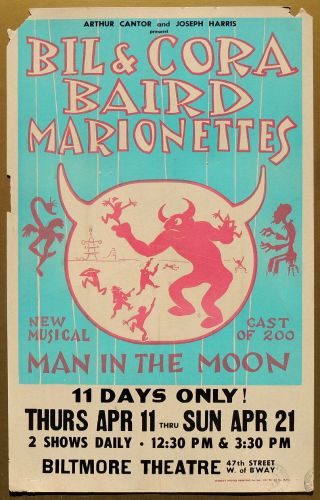 Triton Offers Rare,  Orig 1963 Poster Man In The Moon Bock,  Harnick & Bil Baird