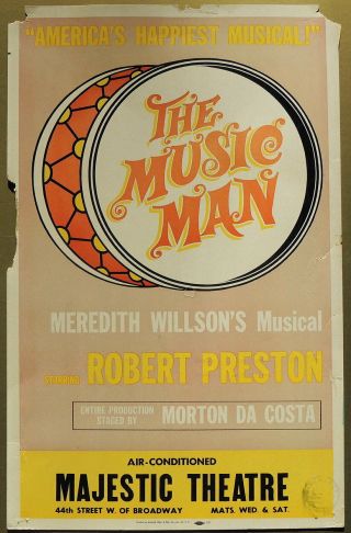 Triton Offers 1958 Broadway Musical Poster The Music Man Robert Preston