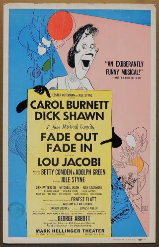 Triton Offers Orig 1965 Broadway Musical Poster Fade Out Fade In Burnett & Shawn