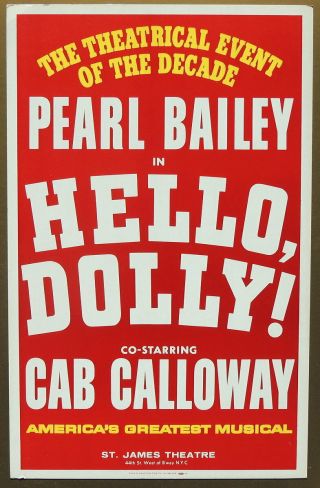 Triton Offers 1967 Broadway Poster Hello,  Dolly Bailey & Calloway