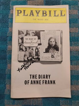 Natalie Portman Signed Playbill The Diary Of Anne Frank March 1998