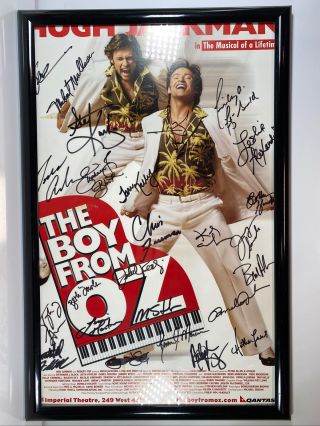 Autographed Window Card,  The Boy From Oz,  Signed By Hugh Jackman & Cast Broadway