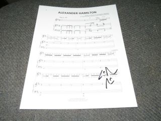 Hamilton Broadway Lin - Manuel Miranda Signed Music Lyric Sheet 2