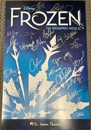 Frozen On Broadway Broadway Cast Signed Windowcard Opening Night 3/2018