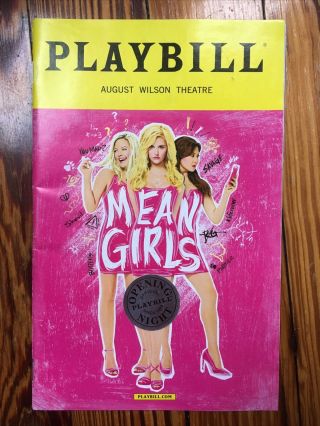 Broadway Mean Girls Musical Playbill Opening Night Book By Tina Fey