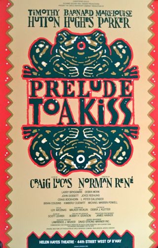 Prelude To A Kiss 1990 Broadway Window Card Poster 22 " X 14 "