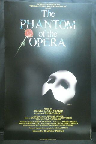 The Phantom Of The Opera Theater Broadway Window Card Poster 14 " X 22 "