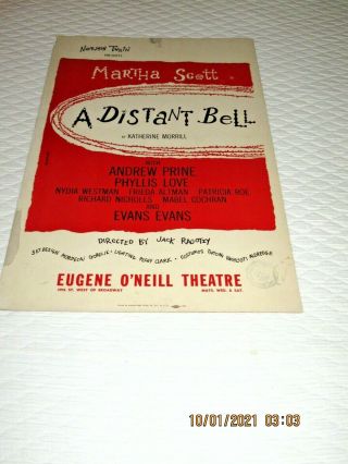 Broadway Window Card - " A Distant Bell " - Martha Scott - Andrew Prine