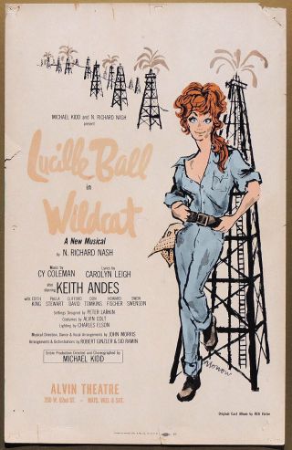 Triton Offers 1960 Musical Poster Wildcat Lucille Ball Only B 