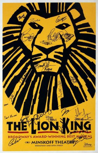 The Lion King Broadway Cast Signed Poster