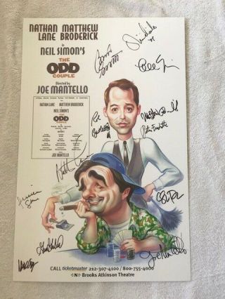 Odd Couple Broadway Show Poster - Signed By Cast