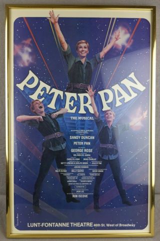 Framed Window Card Poster 14x22 " - Peter Pan The Musical With Sandy Duncan