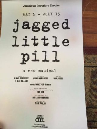 Jagged Little Pill Poster Musical A R T Benefit Fundraiser For Ernest Paylor