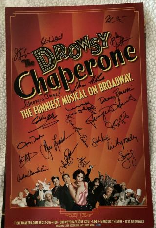 “the Drowsy Chaperone” Poster Signed By The Members Of Bway Cast