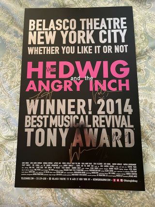 Hedwig And The Angry Inch Signed Broadway Poster Andrew Rannells Stephen Trask