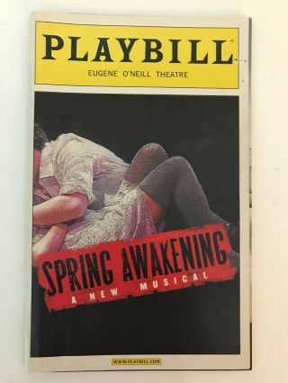 Spring Awakening Opening Night Date Playbill - - Rare - - Lea Michelle,  Jonathan Groff