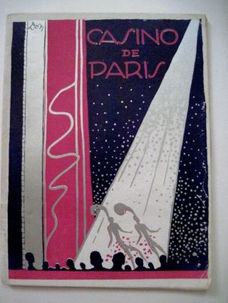 1927 - 28 Theatre Program " Casino De Paris " W/ Shimmering Silver Cover