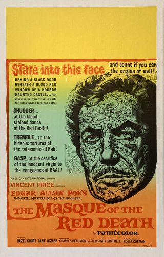 Masque Of The Red Death Vincent Price Benton Window Card