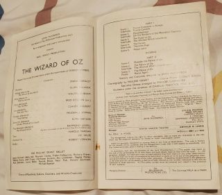 VTG UK 1946 Theater Program THE WIZARD OF OZ L FRANK BAUM Musical TIETJENS Old 2
