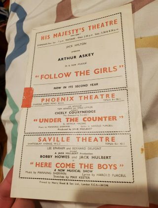 VTG UK 1946 Theater Program THE WIZARD OF OZ L FRANK BAUM Musical TIETJENS Old 3