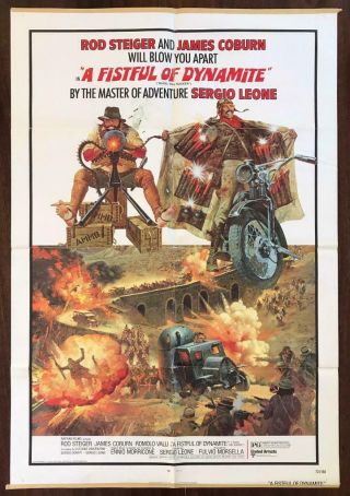 A Fistful Of Dynamite 1971 Sergio Leone Spaghetti Western Movie Poster