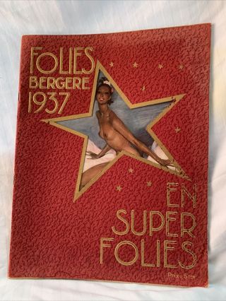 1937 Folies Bergere Program Josephine Baker Cover Large Format,