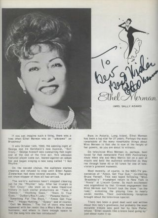 Call Me Madam Program Signed by ETHEL MERMAN Richard Eastham and others 2