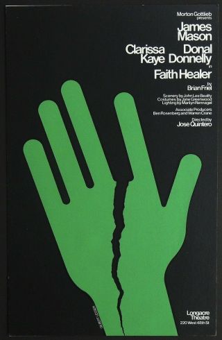 Triton Offers Orig 1979 Broadway Poster Faith Healer James Mason Brian Friel