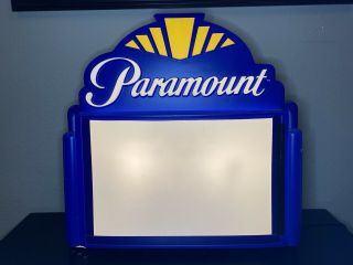 Paramount Pictures Illuminated Marquee Movie Poster Light Up Sign Vintage Worn