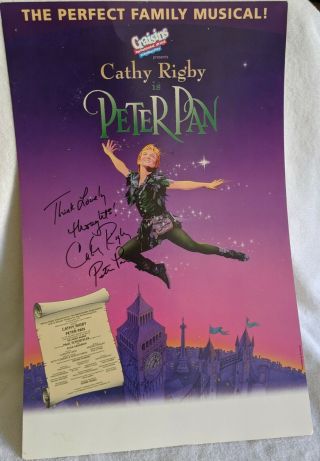 Signed Cathy Rigby Is Peter Pan Poster With Youth T Shirt