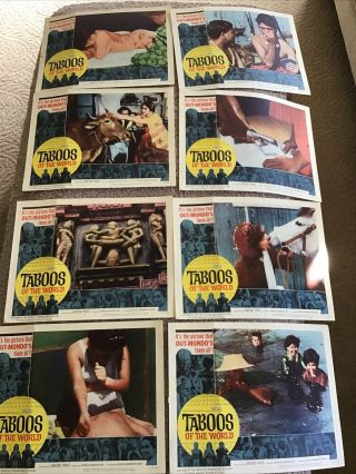 Vintage Movie Orig Lobby Card Set 11x14 Taboos Of The World 1965 Vincent Price