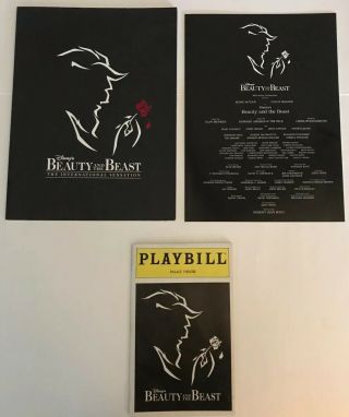 Disney Beauty & The Beast Broadway Program & Playbill 1994 Open Year Cast Insert
