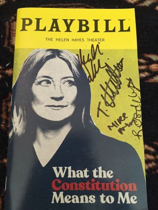 Heidi Schreck And Cast Signed What The Constitution Means To Me Playbill,  Bonus