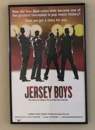 Framed Broadway Poster “jersey Boys” Frankie Valli & The Four Seasons